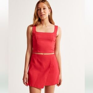 Scarlett Linen-Blend Wrap Mini Skort sz M